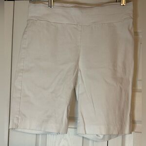 J McLaughlin White Bermuda Long Shorts‎ Pull On Size 6